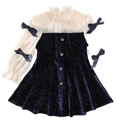Girls' Dress French Velvet Princess Skirt