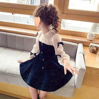 Girls' Dress French Velvet Princess Skirt