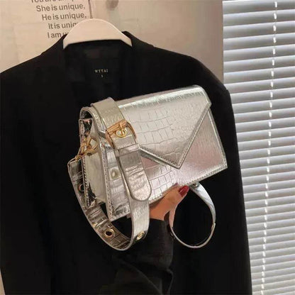 Glossy Stone Pattern Shoulder Crossbody HandBag