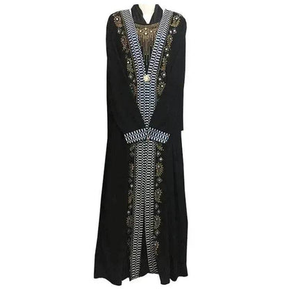 Robe Abaya Brodé Or pour Femmes de Turquie, du Moyen-Orient, et de Dubaï