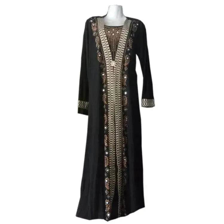 Robe Abaya Brodé Or pour Femmes de Turquie, du Moyen-Orient, et de Dubaï