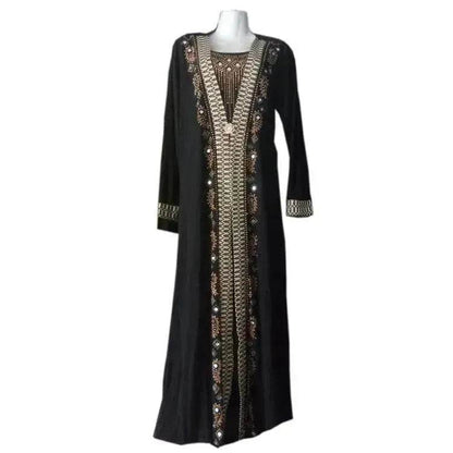 Robe Abaya Brodé Or pour Femmes de Turquie, du Moyen-Orient, et de Dubaï