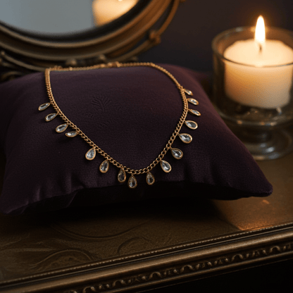 Cubic Zirconia Necklace 18k Gold