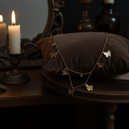 18K Gold Plated Butterfly Charms Necklace