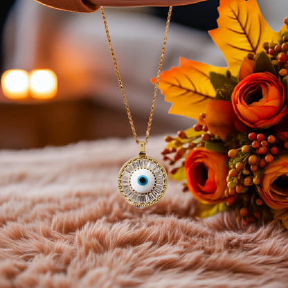 Evil Eye Gold Plated Pendant Necklace