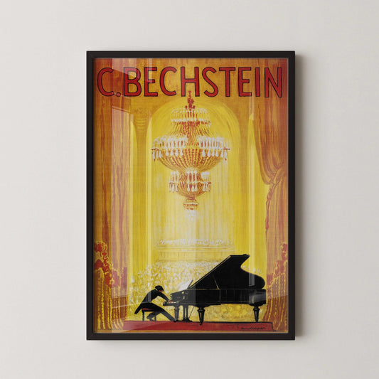 Affiche de piano C. Bechstein : Impression d'art déco vintage