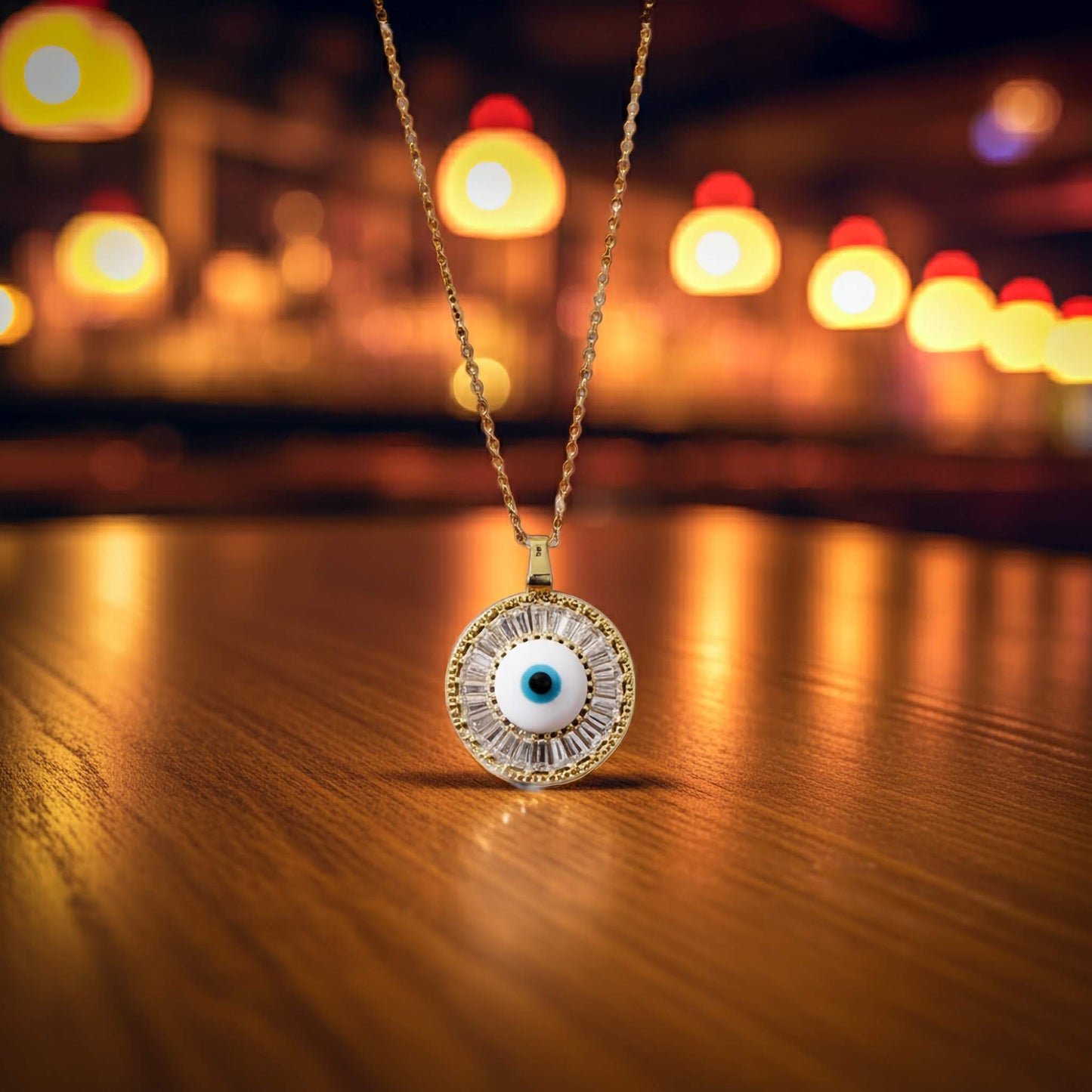 Evil Eye Gold Plated Pendant Necklace
