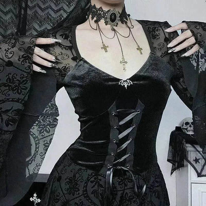Gothic Vintage Fashion Elegant Classy Retro Mini Black Dress