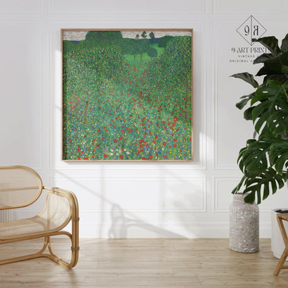 Gustav Klimt - Poppies | Famous Vintage Painting (available handframed or unframed) 1x1
