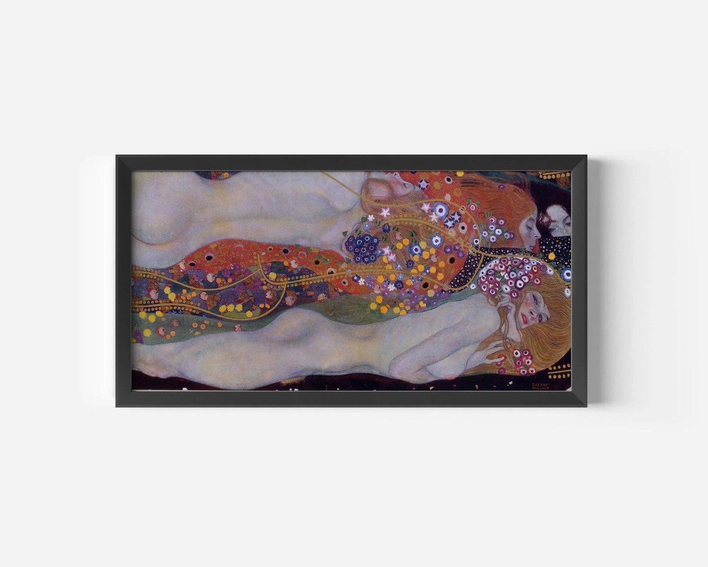 Gustav Klimt - Water Serpents II | Vintage Wide Panoramic Art (available handframed or unframed) 2x1