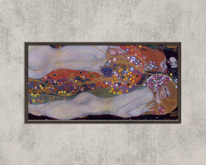 Gustav Klimt - Water Serpents II | Vintage Wide Panoramic Art (available handframed or unframed) 2x1