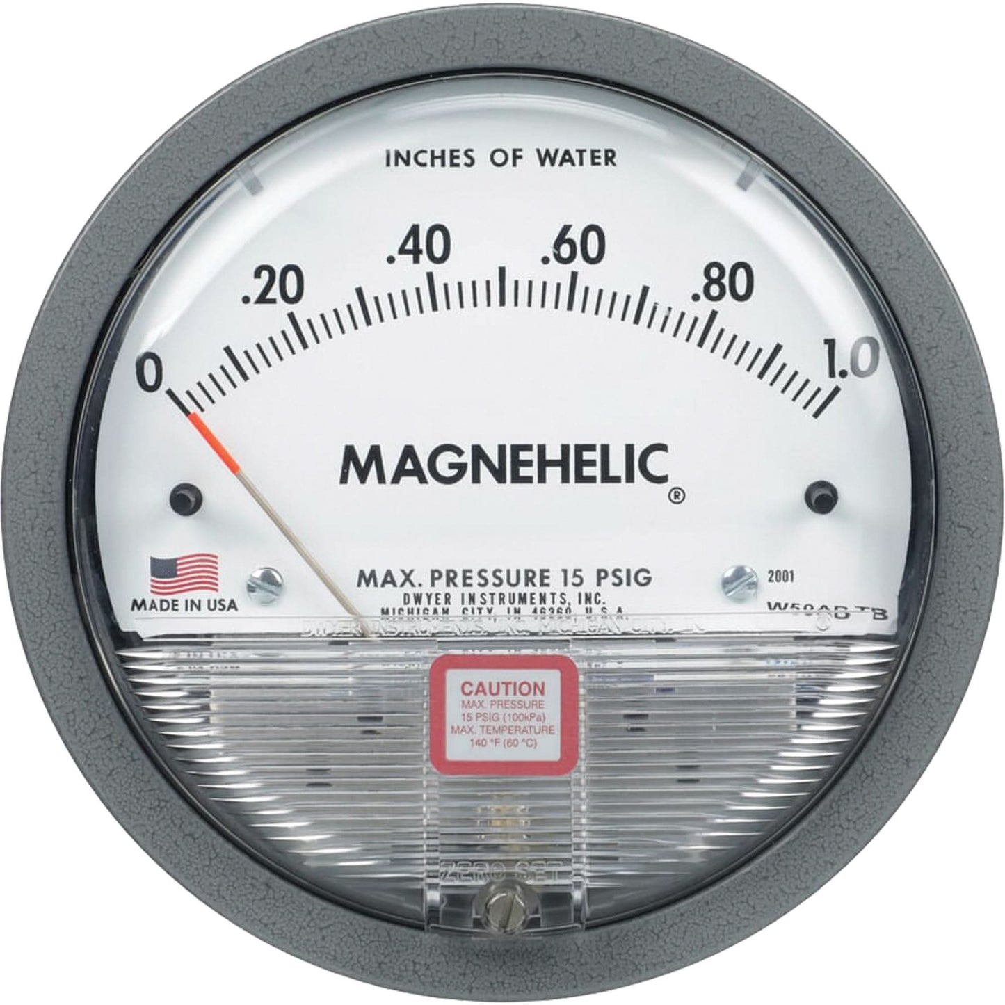 Manomètre différentiel Magnehelic® série 2000, 4-3/4 po, 0 - 10 po CE/0 - 2,5 kPa, montage sur panneau, analogique à bain d'huile