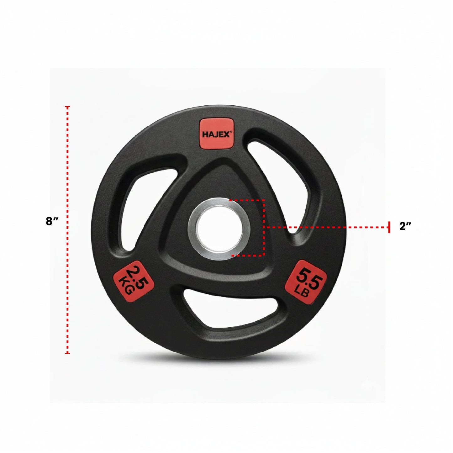 HAJEX Rubber Olympic Bumper Grip Weight Plates & Sets in LBs & KGs