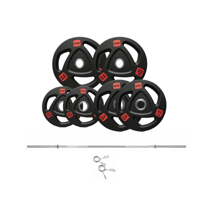 HAJEX Rubber Olympic Bumper Grip Weight Plates & Sets in LBs & KGs
