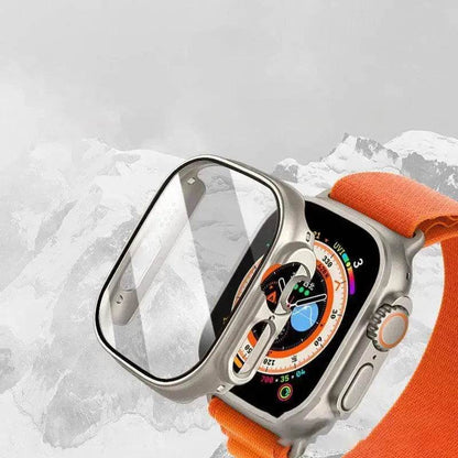 Film de protection intégré anti-rayures pour boîtier de montre connectée, compatible avec Apple Watch