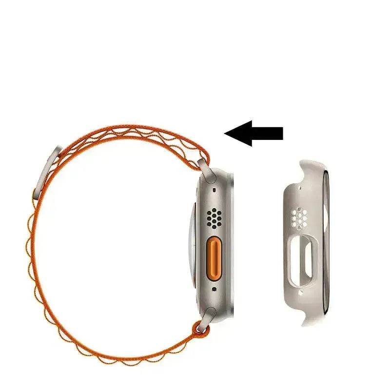 Film de protection intégré anti-rayures pour boîtier de montre connectée, compatible avec Apple Watch