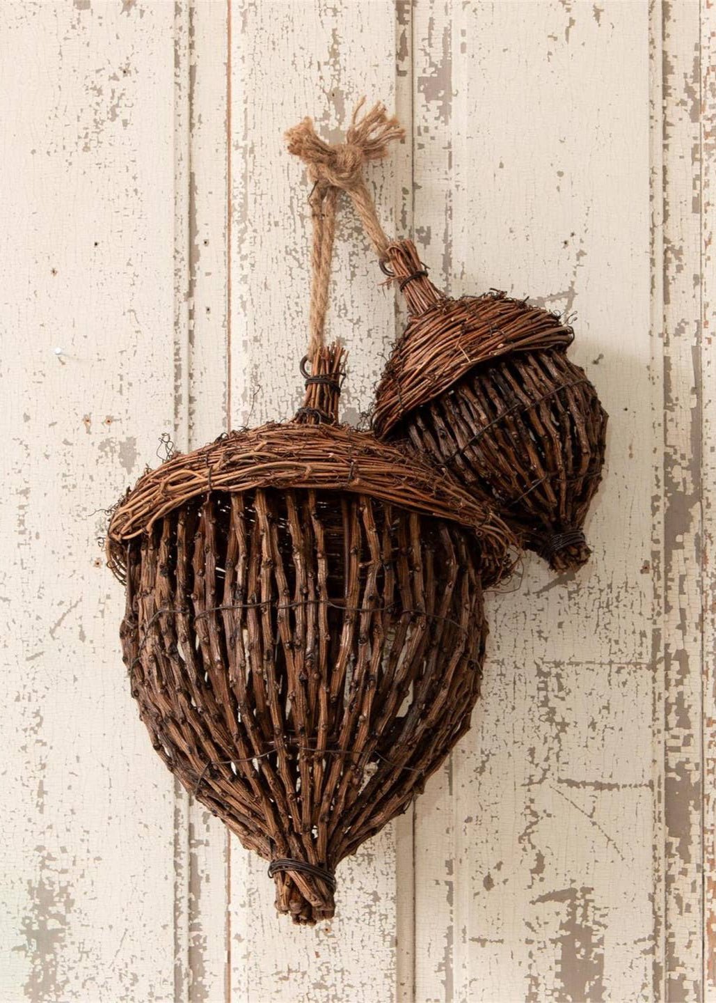 Glands de Chêne en Vannerie de Vigne, Lot de 2