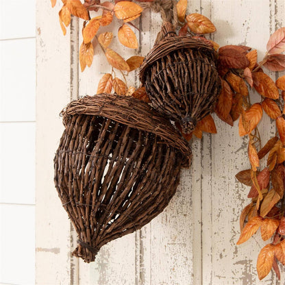 Glands de Chêne en Vannerie de Vigne, Lot de 2