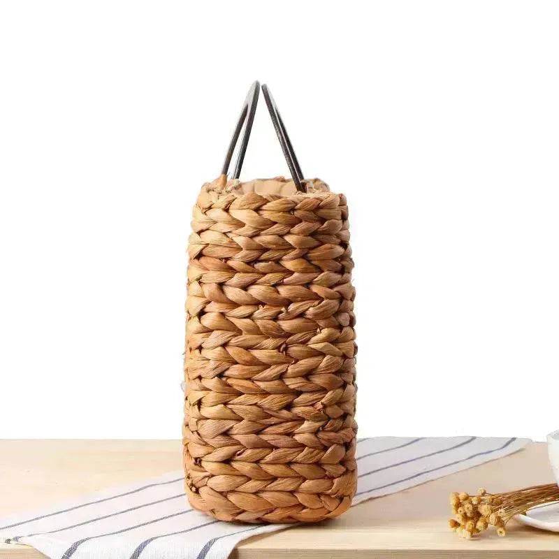 Hand-woven Summer Beach bag Mori solid color large capacity