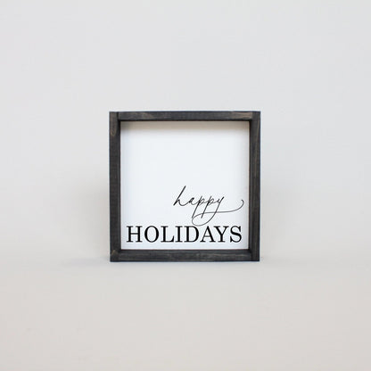 Happy Holidays Wood Sign