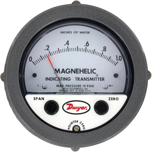 Transmetteur et manomètre différentiel Magnehelic® série 605, 4", 0 - 1,5 kPa, montage sur panneau, analogique