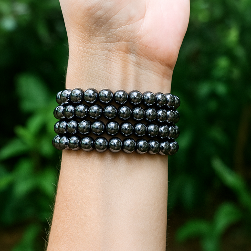 Hematite Gemstone Bead Bracelet | The Stone for Grounding