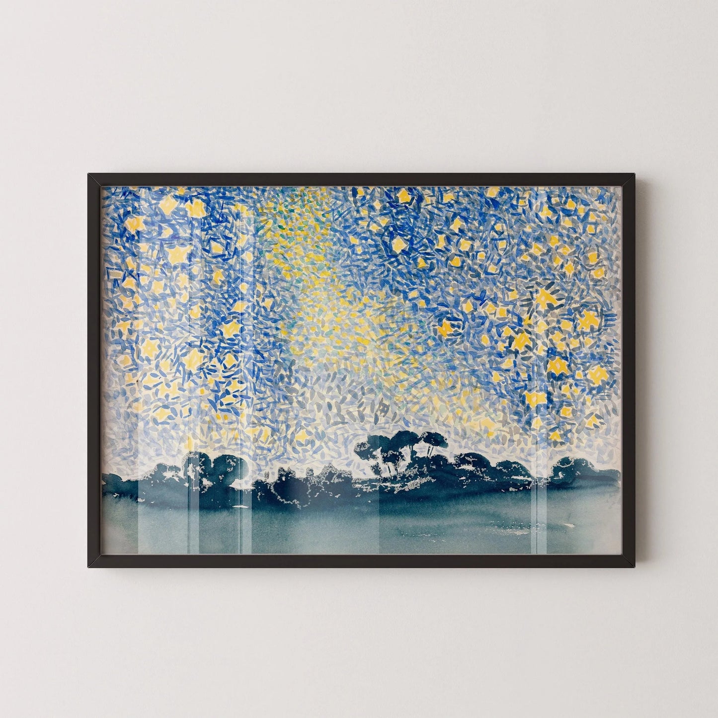 Henri-Edmond Cross - Landscape with Starry Sky | Famous Impressionist Art (available handframed or unframed)