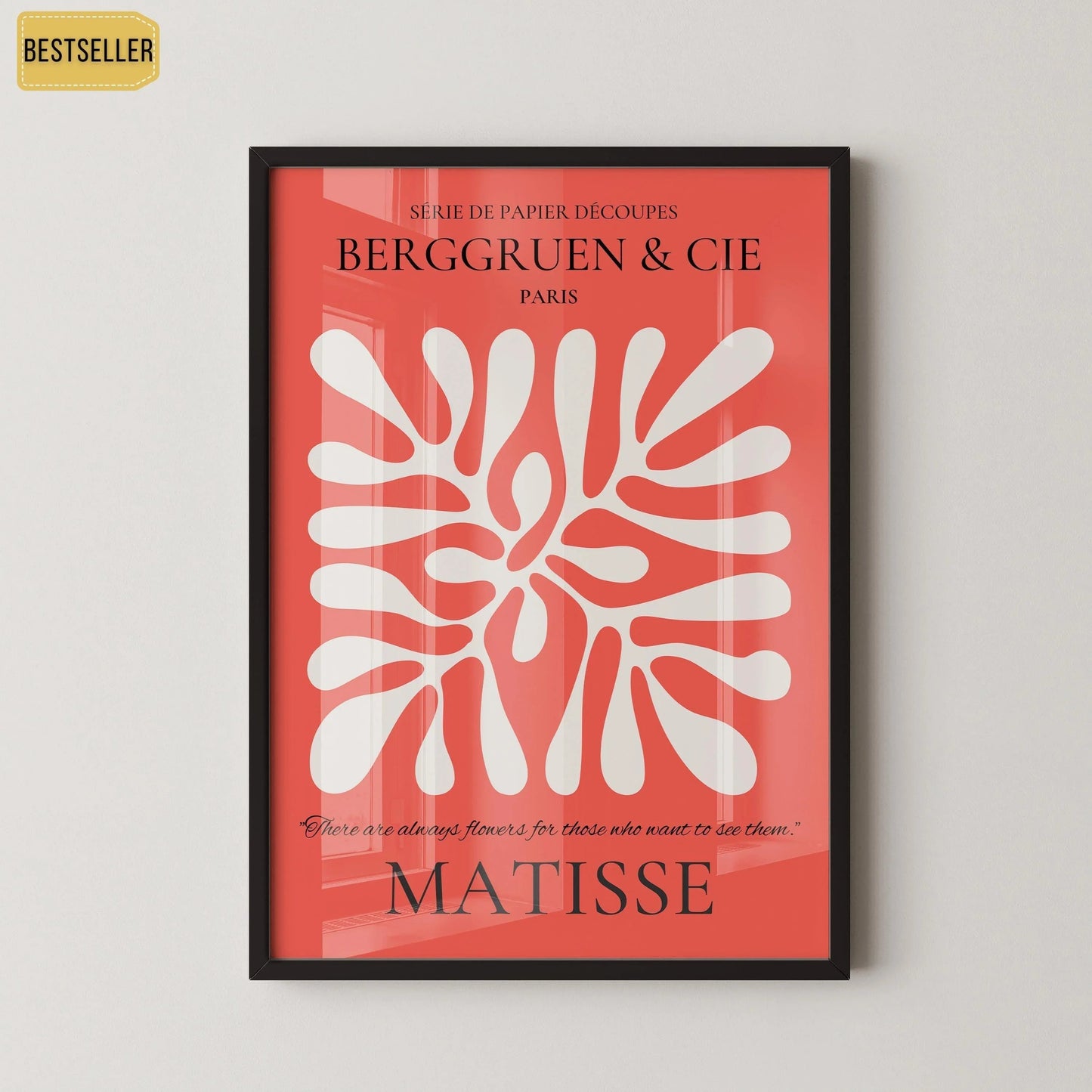 Henri Matisse Leaf Print: Red Exhibition Poster, Papier Decoupes