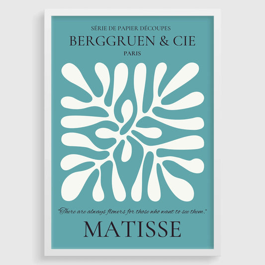 Estampe feuillage Henri Matisse : Affiche d'exposition sarcelle, qualité musée