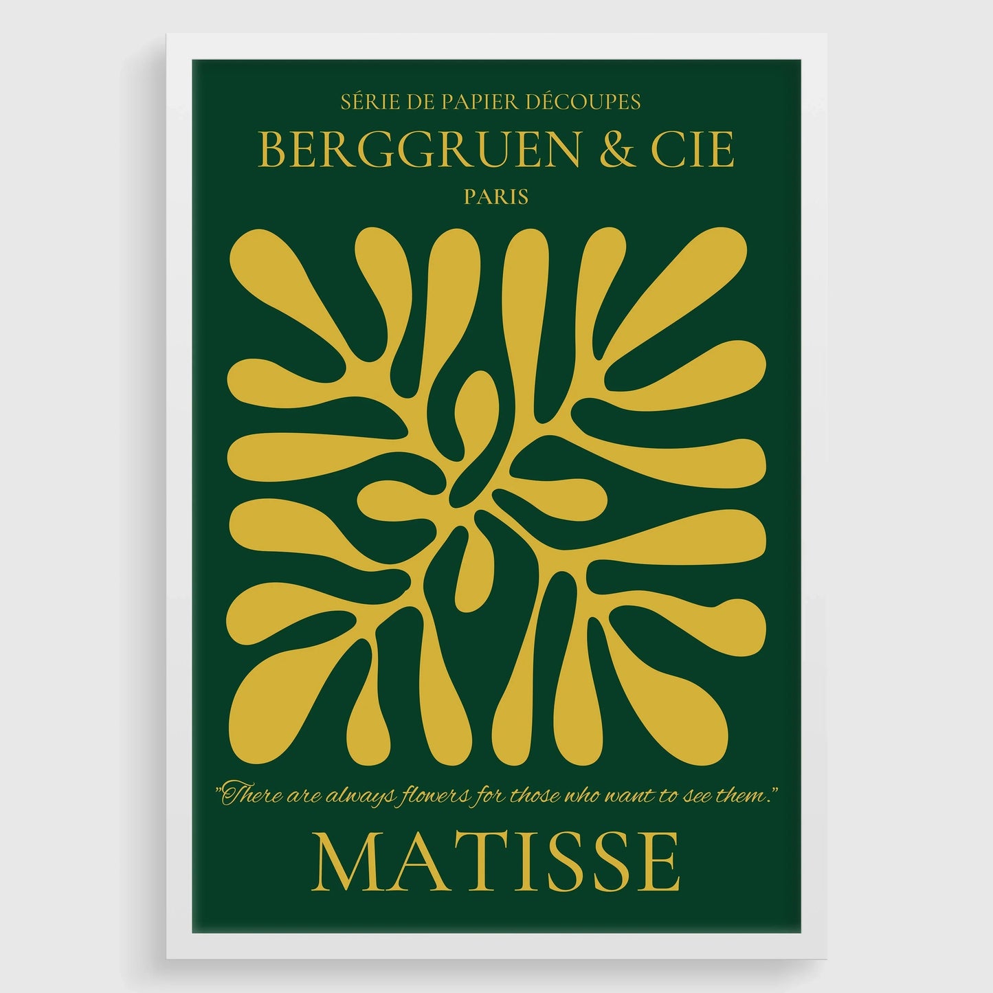 Henri Matisse 'Papier Decoupes' Exhibition Poster: Forest Green & Gold
