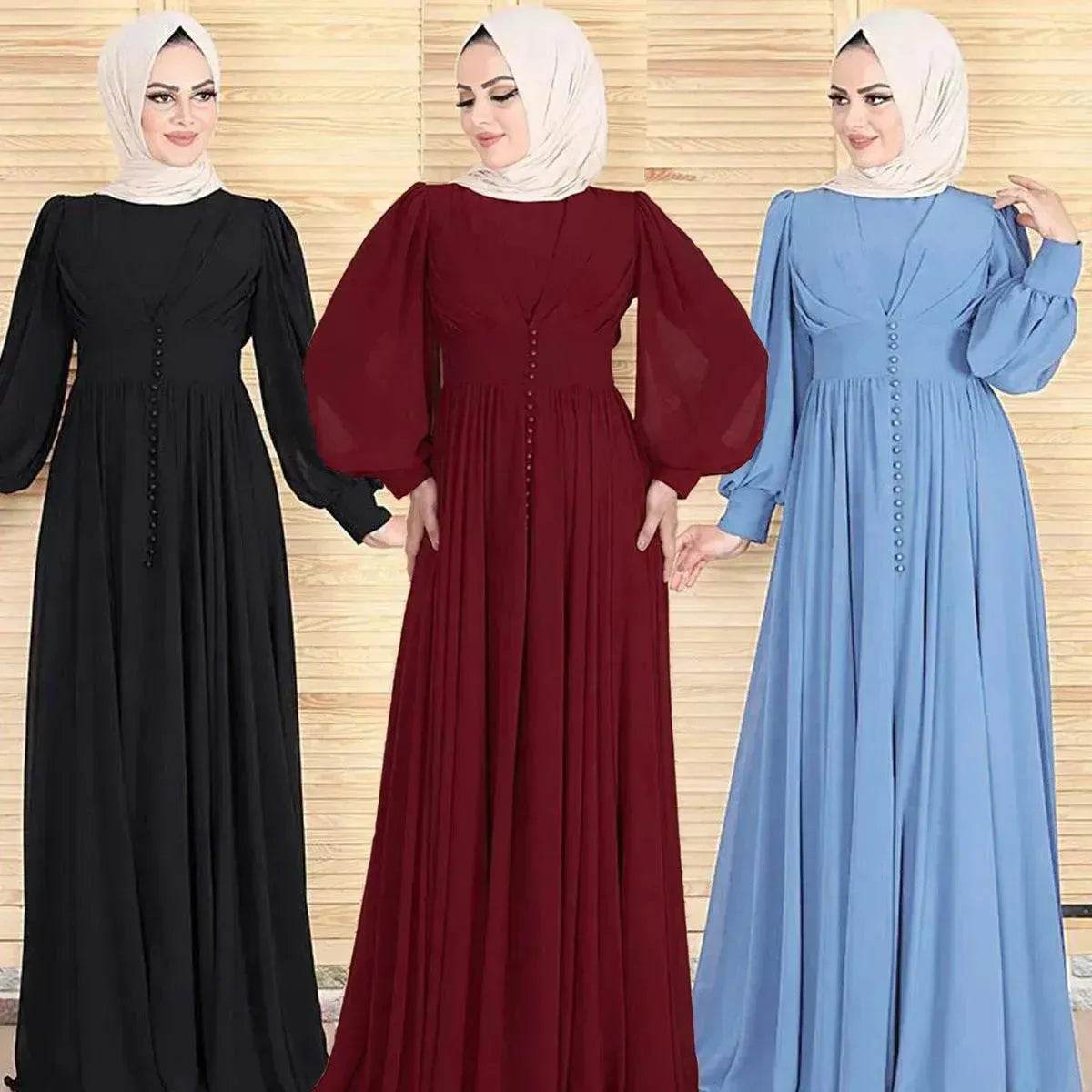 Robe Abaya simple, élégante et à la mode en double mousseline haute densité pour femmes arabes de Dubaï, de Turquie et du Moyen-Orient.