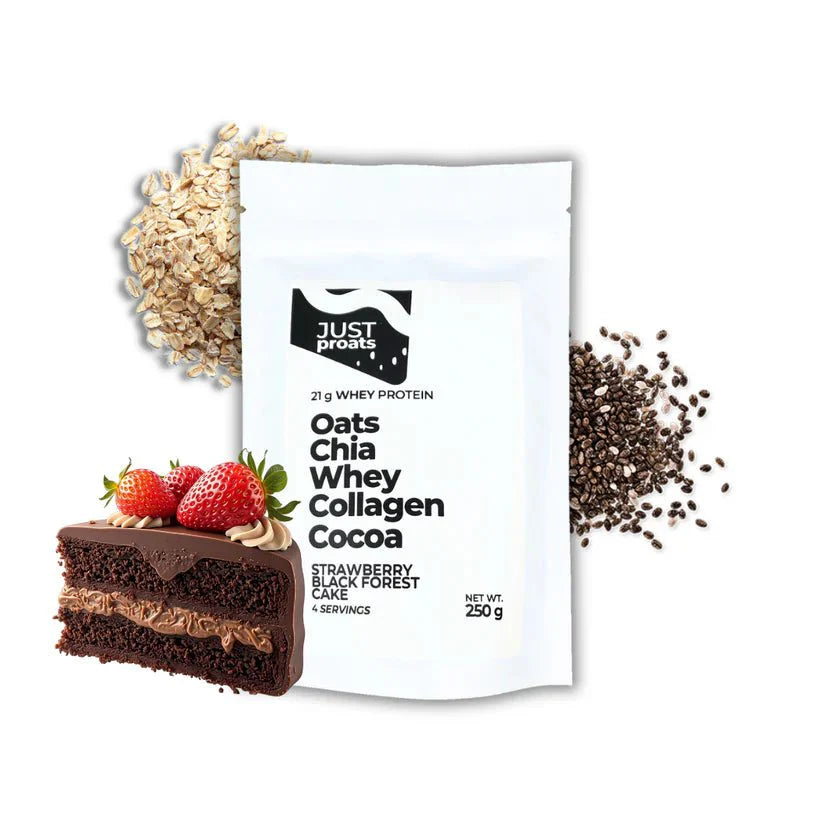 High Protein Oatmeal - Strawberry Black Forest Cake