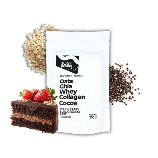 High Protein Oatmeal - Strawberry Black Forest Cake