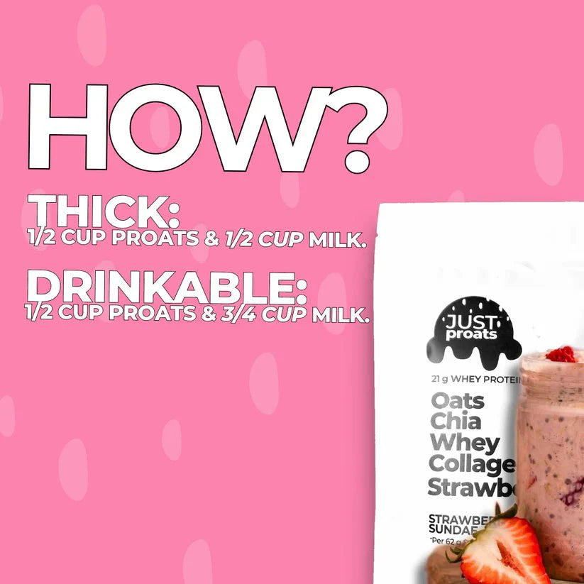 High Protein Oatmeal - Strawberry Sundae