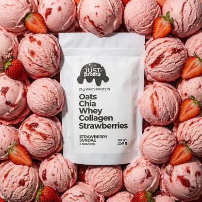High Protein Oatmeal - Strawberry Sundae