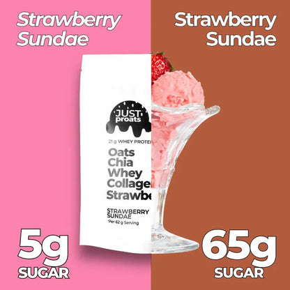 High Protein Oatmeal - Strawberry Sundae