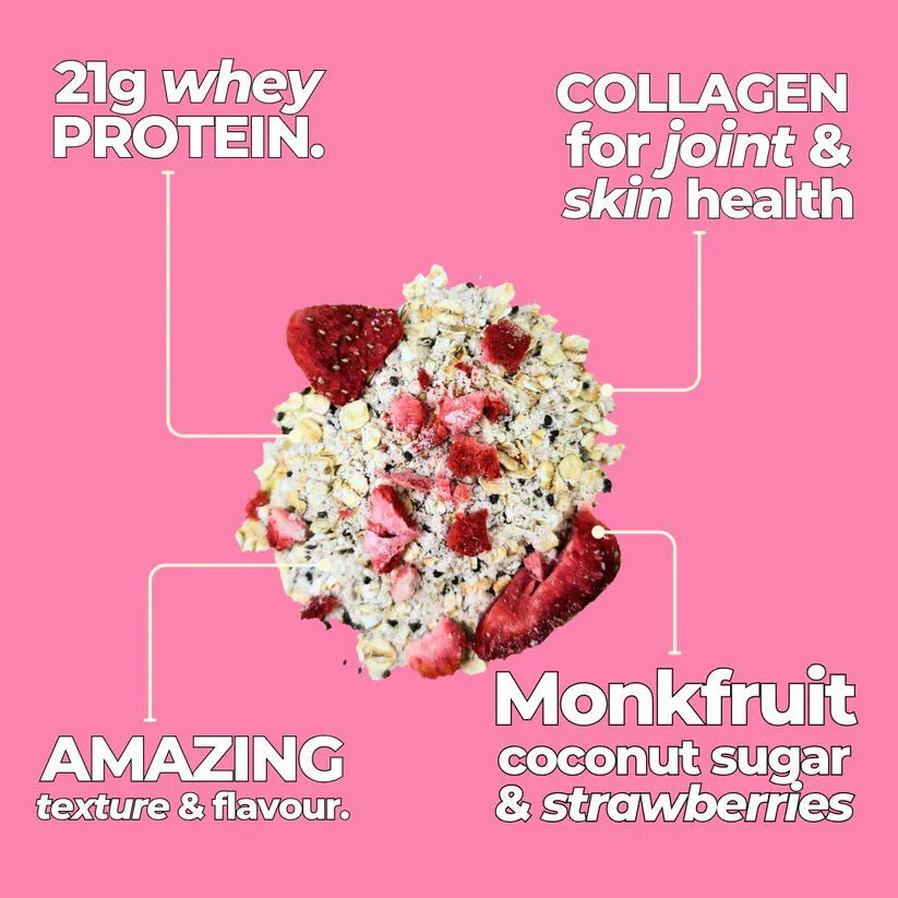 High Protein Oatmeal - Strawberry Sundae