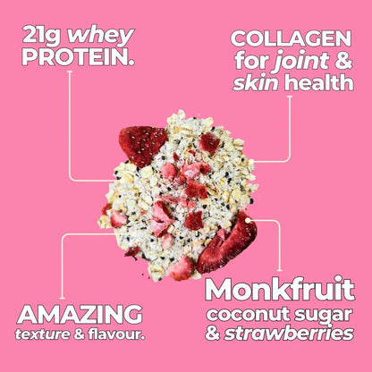 High Protein Oatmeal - Strawberry Sundae