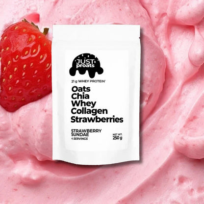 High Protein Oatmeal - Strawberry Sundae