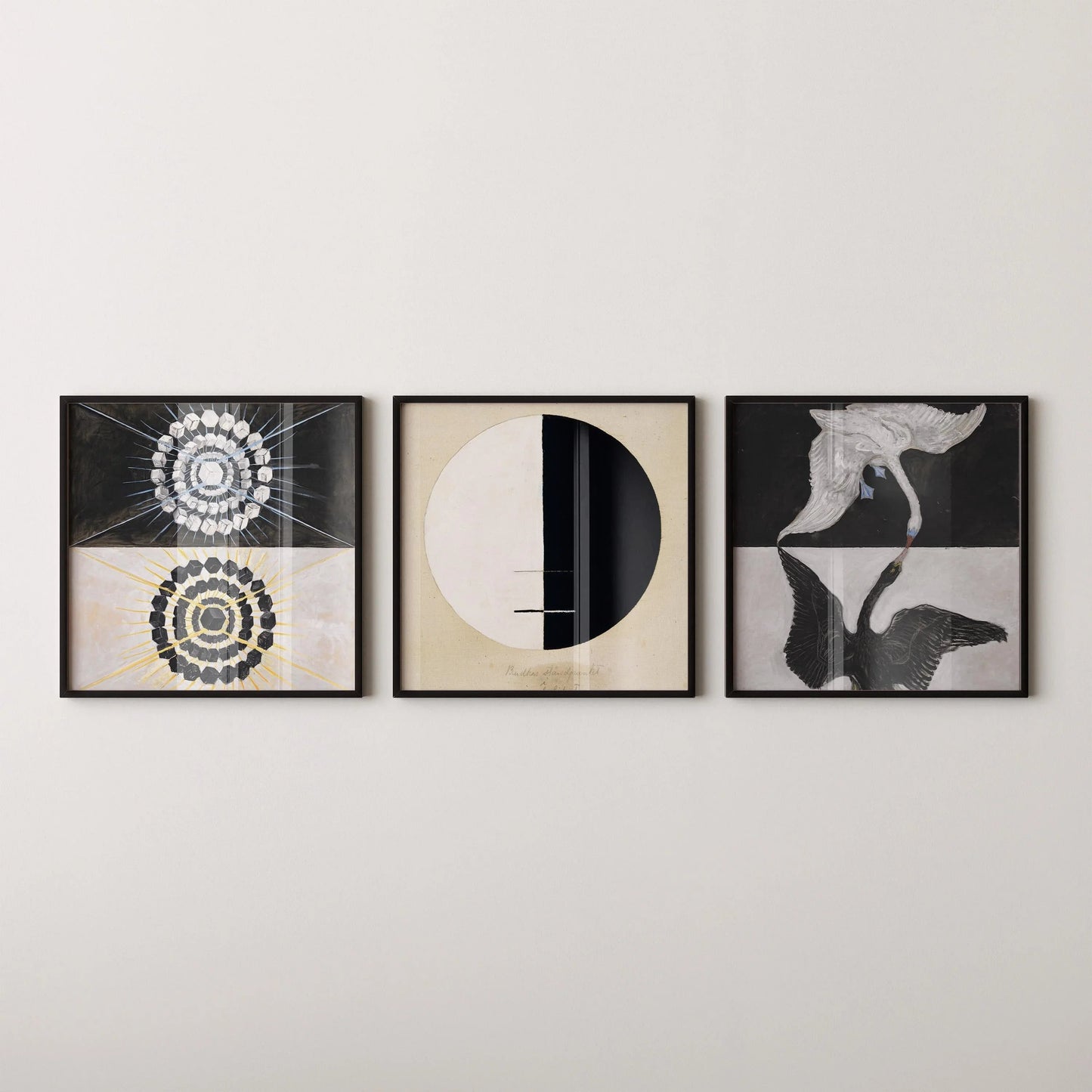Hilma Af Klint STATEMENT TRIO Art | Abstract Vintage Art available framed 1x1