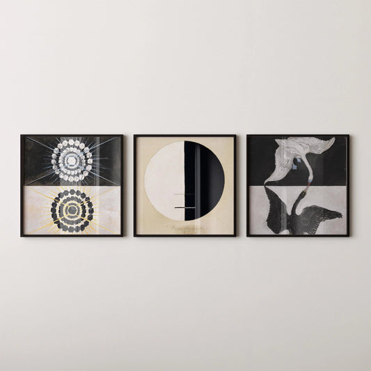 Hilma Af Klint DÉCLARATION TRIO Art | Art abstrait vintage disponible encadré 1x1