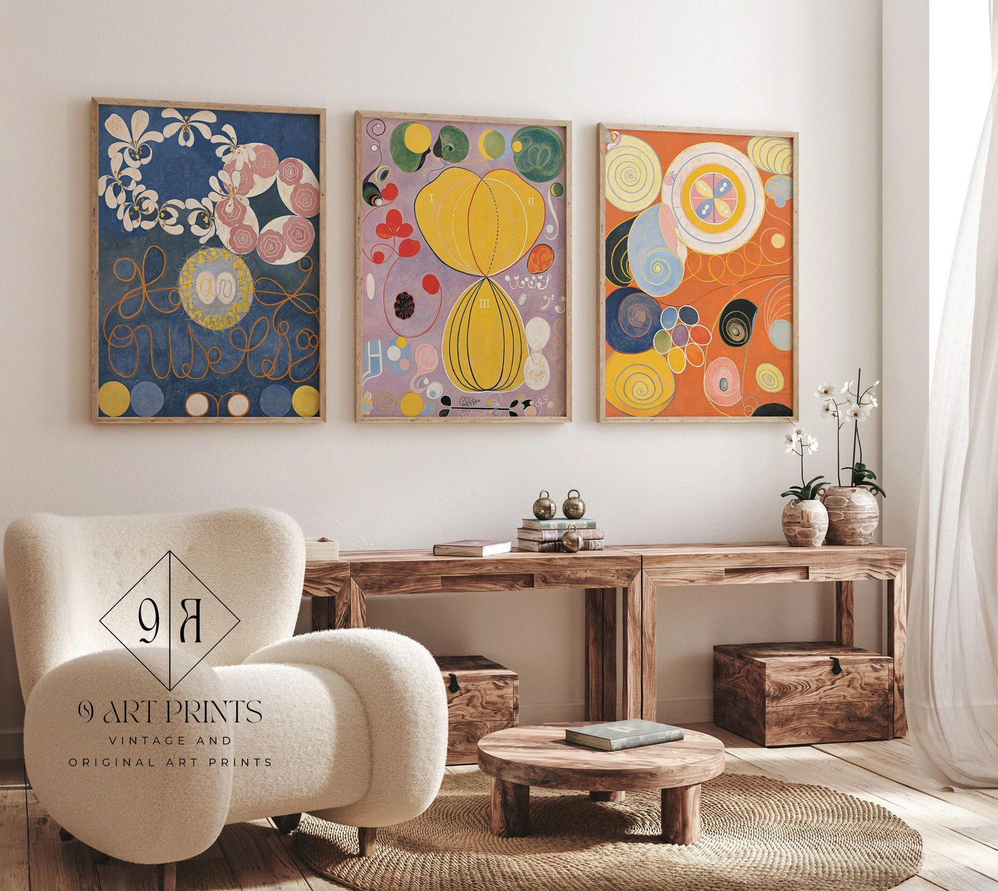 Hilma Af Klint STATEMENT TRIO | Vintage Abstract Art (Available Frame or unframed)