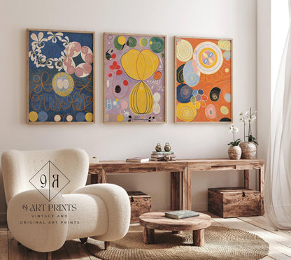 Hilma Af Klint STATEMENT TRIO | Vintage Abstract Art (Available Frame or unframed)