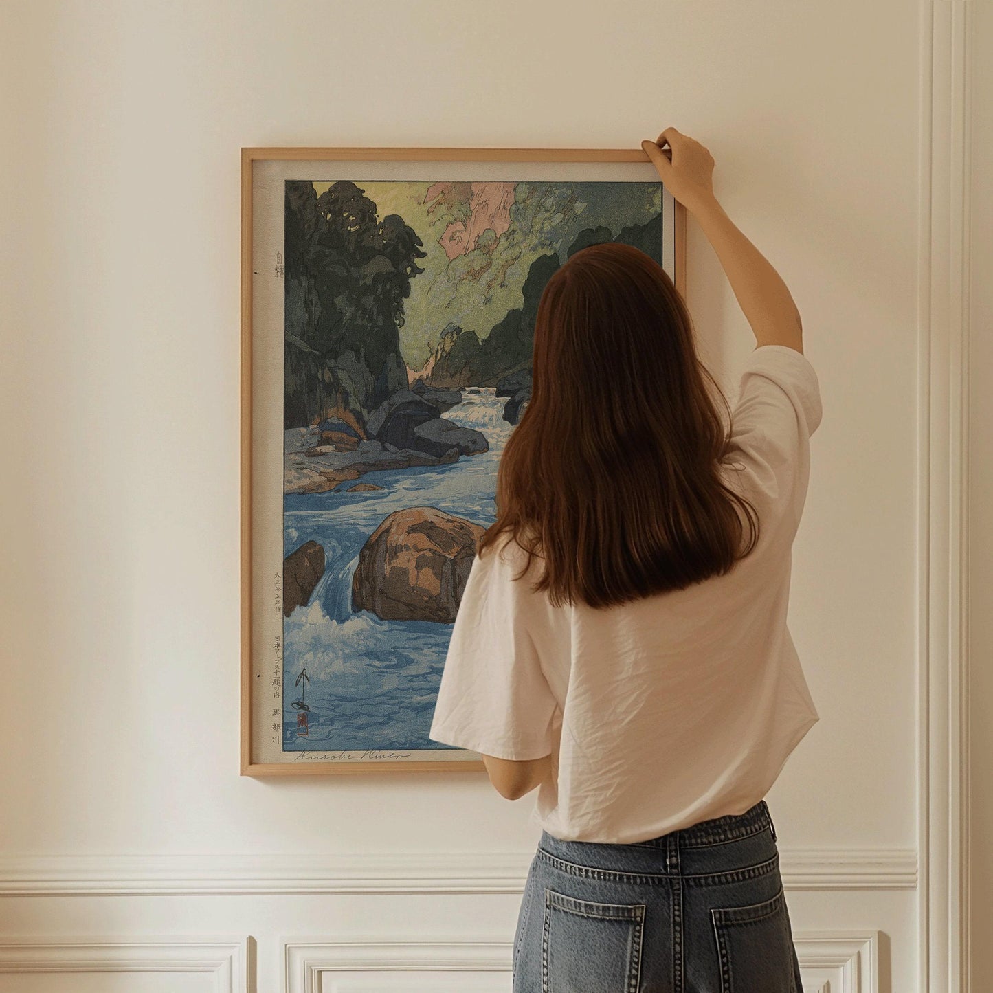 Estampe Giclée Hiroshi Yoshida - La rivière Kurobe : Art japonais ancien sur bois