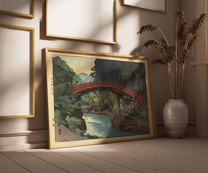 Hiroshi Yoshida Sacred Bridge Print: Vintage Japanese Woodblock Art