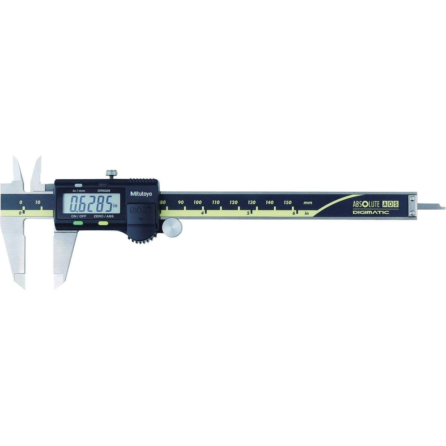 ABS Digimatic Caliper, 0.0005" (0.01 mm) Resolution, 0" - 6" (0 mm - 152 mm) Range