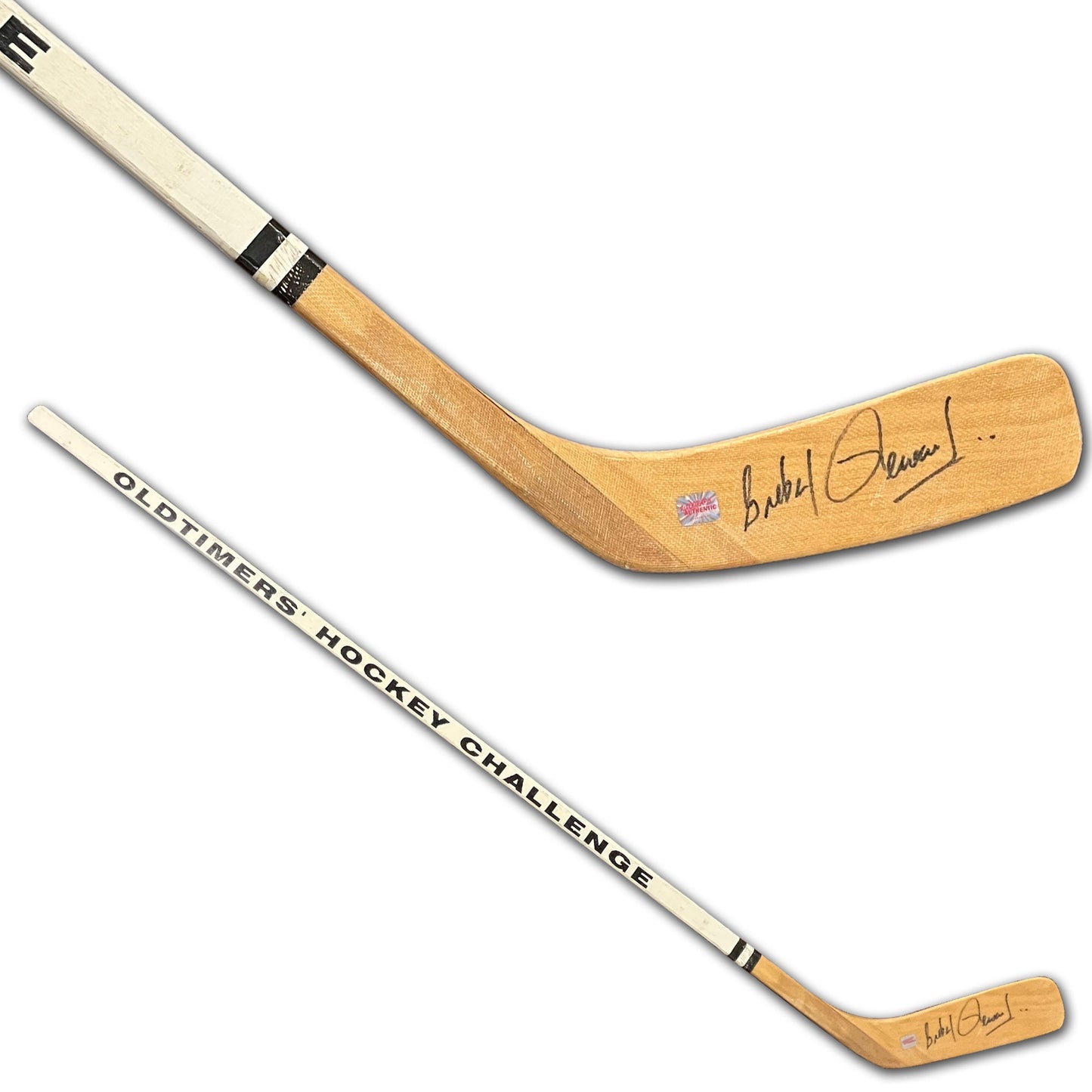 GILBERT PERREAULT SIGNED OLD TIMERS HOCKEY CHALLENGE STICK