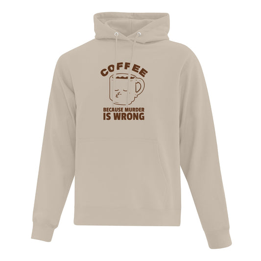 Hoodie imprimé "Le café parce que le meurtre c'est mal"