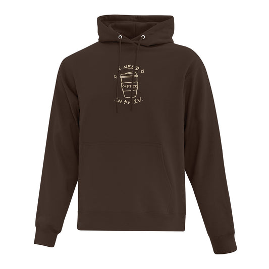 Sweat à capuche brodé "I Need Coffee"