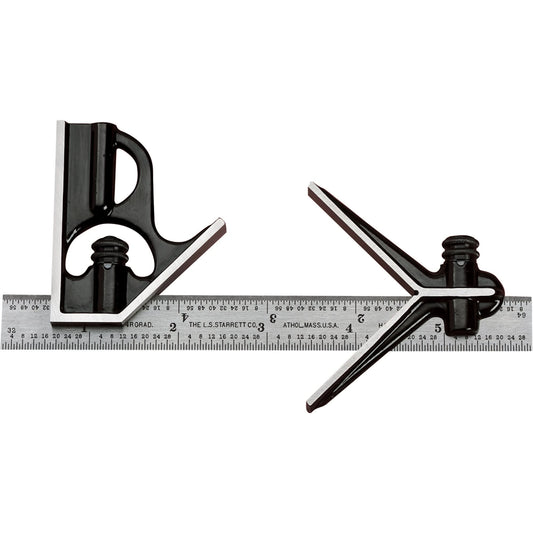 Junior Combination Squares, 6" L, Steel, Plain